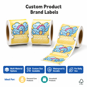 Custom Product Label Vinyl Adhesive <b>Waterproof</b> Logo <b>Sticker</b> Gold Foil Cosmetic Label Paper Printing Bottle <b>Sticker</b> - Product Image 2