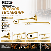 Wholesale Factory Bb Trombone, Lacquered Gold Slide Brass Instrument for Music Store