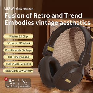 Soyto <span class=keywords><strong>New</strong></span> Arrival M12 Hi-Fi Over Ear Tai Nghe Không Dây 3D Surround Âm Thanh Retro Phong Cách Nhà Máy Bán Buôn OEM Tai Nghe Sluchawki - Product Image 5