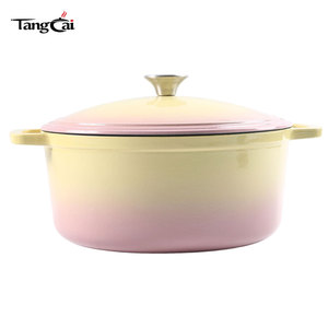 Promotion : <span class=keywords><strong>Cocotte</strong></span> <span class=keywords><strong>en</strong></span> <span class=keywords><strong>fonte</strong></span> émaillée de 26 cm (4,7 QT) avec couvercle pour cuisine et restaurants – Construction métallique - Product Image 3