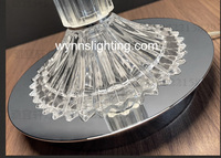 Lampe de table moderne Mille Nuits Crystal, éclairage de bureau simple, abat-jour en lin, ampoule E14 E12, décoration intérieure pour la maison et la villa