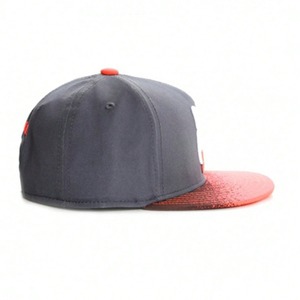 <span class=keywords><strong>Cappellino</strong></span> da baseball unisex 5 pannelli in cotone pettinato grigio con visiera piatta, stile streetwear hip hop casual, alla moda, per attività all'aperto - Product Image 2