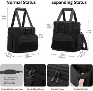 Sac isotherme tactique noir grand format pour le déjeuner, étanche et anti-fuite, idéal pour la restauration collective - Product Image 3