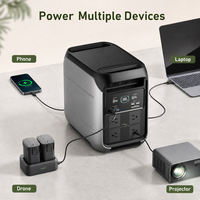 Station d'alimentation portable 1800W 1024Wh + panneau solaire 600W, générateur solaire à charge rapide pour cuiseurs à riz, bouilloires, micro-ondes