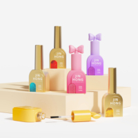 Flacon de vernis à ongles vide de 12 ml avec logo personnalisé, emballage en verre de luxe pour vernis gel UV avec bouchons colorés