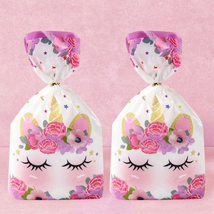 50 PCS <span class=keywords><strong>Licorne</strong></span> Fête En Plastique <span class=keywords><strong>Goodies</strong></span> Sacs <span class=keywords><strong>Licorne</strong></span> Bonbons Cadeau Sacs Biscuit Emballage Sac Pour Fille Fête D'anniversaire Fournitures - Product Image 1