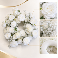 Bague de fleurs artificielles blanches en forme de rose pour la décoration de centre de table de mariage