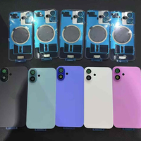 Remplacement de la vitre arrière OEM pour iPhone 16 Plus 16 Pro Max, verre arrière avec cadre, plaque métallique et anneau magnétique