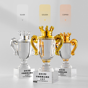 Cúp pha lê thể thao, giải thưởng, cúp vô địch bằng nhựa mạ vàng bạc đồng, thiết kế vương miện sang trọng mới của JZ - Product Image 1
