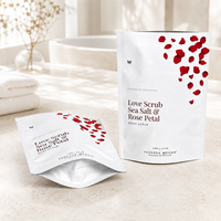 Sachet Doypack PE imprimé personnalisé, faible MOQ, refermable, impression numérique, finition mate, pour sel de bain, gommage corporel et soins personnels