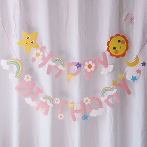 Party Supplies Happy <b>Birthday</b> Flag <b>Banner</b> Stars Sunflower rainbow Moon Pendant Party Decoration <b>Birthday</b> Paper <b>Banner</b> - Product Image 2