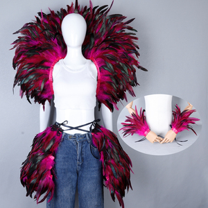 Set Professionale Unisex di Ali di Piume + Gonna + Copri Polsi, Costume Soffice e Morbido per Cosplay, Halloween, Natale, Matrimoni - Product Image 3