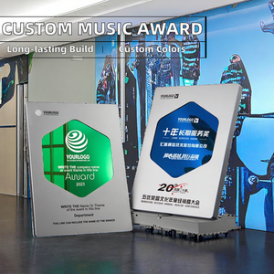 Targa in Metallo Personalizzata con LOGO <span class=keywords><strong>YouTube</strong></span>, Trofeo Premio con Design del Pulsante <span class=keywords><strong>Play</strong></span>, Riconoscimento e Onorificenza - Product Image 2