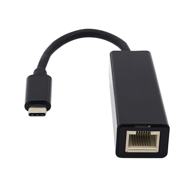 Gigabit Ethernet 100Mbps Network Adapter Converter USB Type C to RJ45 with RTL8153B Chipset for Monitor and DVD Player