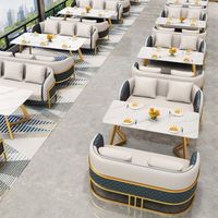 Ensembles de mobilier de restaurant modernes et durables en bois massif avec mousse haute densité pour hôtels, centres commerciaux, sièges de stand, canapés, tables à manger et chaises