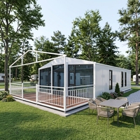 Maison conteneur extensible en structure acier 20 pieds 40 pieds aux normes australiennes, design respirant, 5 chambres, hall, espace de vie luxueux, portable