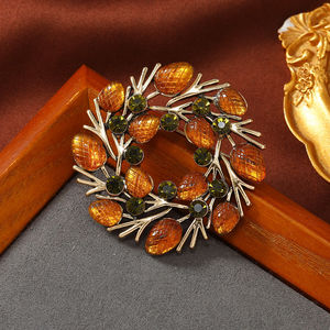 Broche Estilo Floresta em <span class=keywords><strong>Champagne</strong></span> e Avelã para Presente de Natal e Uso em Festas - Product Image 3