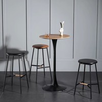 Table basse ronde en bois et métal de style nordique moderne pour salle à manger, prix attractif, MOQ2