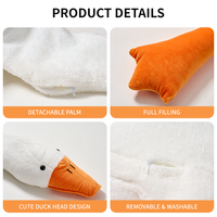 Grande peluche géante en forme d'oie blanche avec minuterie de sommeil, style King, rembourrage en coton PP, 100 % polyester, pour les 14 ans et plus