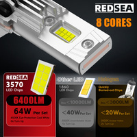 Redsea R100 64W Plug and Play Focos H7 Led Para Faro 9005 HB3 9006 HB4 Auto Led faro bombilla H11 LED coche luz H1 Foco Led H4