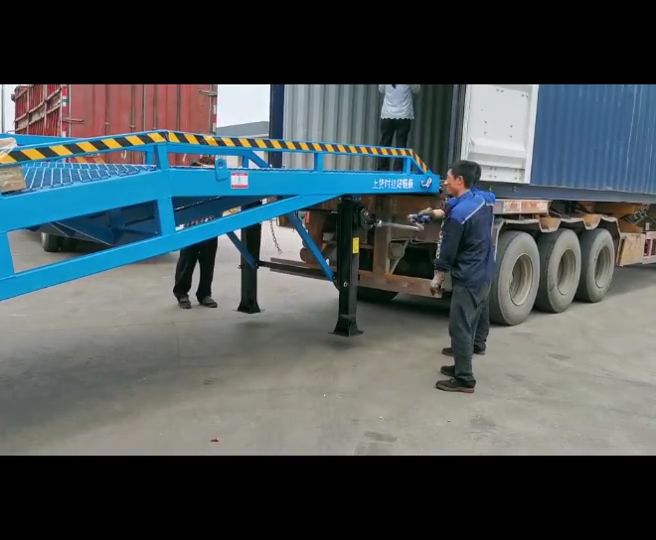 Height Adjustable Portable Yard Ramp Hydraulic Manual Loading Dock ...