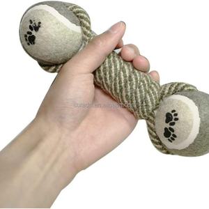 Jouet à mâcher pour chien en nylon durable, forme d'haltère, corde à nœuds, combinaison, jouet à mâcher pour chien agressif, jouet à mâcher en coton pour chien - Product Image 3