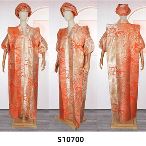 Vestido Africano para Mujer Talla Grande, Estilo Kaftan Holgado con Estampado, Cuello en V, Manga Corta, Ropa Formal Tradicional - Product Image 4