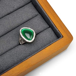 Solid Wood <b>Ring</b> <b>Box</b> Square Walnut Color Jewelry Storage Display Case Customizable - Product Image 2
