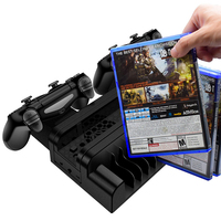 Support de refroidissement multifonctionnel 3 en 1 pour console vidéo PS4 SlimPro, station de charge pour manette de jeu PS4, accessoires de jeu
