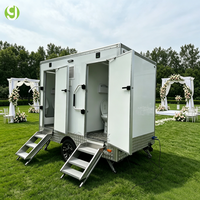 Goeasy Remorque Sanitaire Mobile à 2 Postes, Unité de Toilettes Portable pour Festivals et Événements Extérieurs