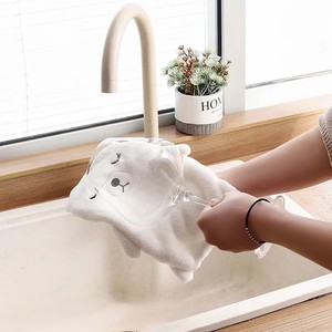 Cute Bear Hand <b>Towels</b> with Hanging Loop Children Hand <b>Towel</b> Animals <b>Microfiber</b> Coral Fleece Absorbent Hand <b>Towel</b> for Bathroom - Product Image 2