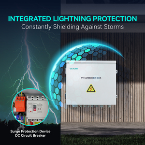 VEICHI Supply 1000V 18 Ways in and 1 Out Solar Metal IP65 IP66 Metal Shell Waterproof <strong>Combiner</strong> Box for Rooftop Installations - Product Image 4