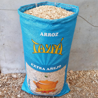 Sacs d'emballage pour riz en polyéthylène tissé à fond carré, résistants à l'humidité, 5 kg, 10 kg, 25 kg, 50 kg, avec thermoscellage pour Arroz