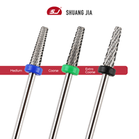 SHUANGJIA Mini 5 en 1 Embouts de ponceuse à ongles, embout conique à pointe plate, outil de dépose de gel, accessoires de manucure pour ponceuses électriques