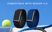 Bracelet de sport en nylon tressé noir avec cadre argenté pour WHOOP 5.0 / MG, sangle de remplacement respirante OEM ODM