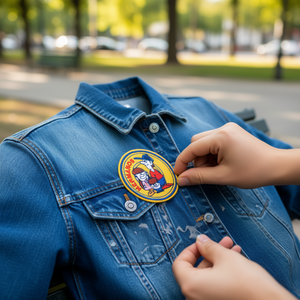 Patch thermocollant ILAN 6,6 cm rond, motif dessin animé, pour réparation de vêtements - Product Image 3