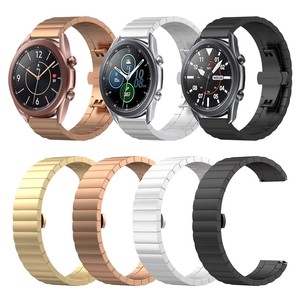 Bracelet métallique en acier inoxydable pour <span class=keywords><strong>Samsung</strong></span> Galaxy Watch 3 45mm 41mm SM-R840 SM-<span class=keywords><strong>R850</strong></span> Bracelet remplaçable 22mm 20mm - Product Image 1