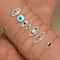 Bracelet chaîne œil de diable SPJ Luxury Sparkling 5A CZ en argent sterling S925 pour femmes, amulette de protection sacrée, bijoux fins, cadeau