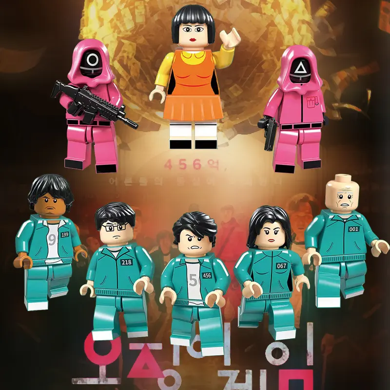 2021 नई शैली कोरिया हॉरर टीवी कार्टून चरित्रों मिनी आंकड़े 123 लकड़ी आदमी व्यंग्य खेल बिल्डिंग ब्लॉक खिलौने