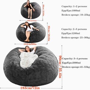 Sillón Puff de Tela en Oferta, Sillón Reclinable Tipo Saco, Sofá Redondo Grande, Sofá Cama Grande, Sofás Puff Gigantes - Product Image 1