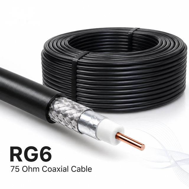 RG6 & RG7 Coaxial Cable for TV, Satellite, Security Camera Solid Copper or CCS, Dual/Quad Shield Available