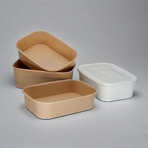 ชามสลัดกระดาษคราฟท์ทรงสี่เหลี่ยมและสี่เหลี่ยมแบบใช้แล้วทิ้งเป็นมิตรกับสิ่งแวดล้อมภาชนะเกรดอาหารสำหรับทำซูชิแซนวิช - Product Image 6