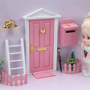 Accessoires pour maison de poupée, ensemble de portail de jardin féerique, mini-portail en bois pour elfes, porte de conte de <span class=keywords><strong>fées</strong></span> pour nains, mini-jouet éducatif - Product Image 1