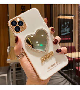 Strass Diamant New Mirror Handy Smart Hübsche Make-up Telefon abdeckung Hülle für Iphone 11 12 für i13 pro max Für Realme 8 <span class=keywords><strong>i</strong></span> - Product Image 6