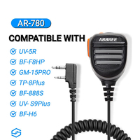 ABBREE AR-780 Radio bidirectionnelle étanche à la pluie haut-parleur micro à distance micro épaule pour GMRS Radio Baofeng UV-5R