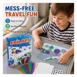 Space Galaxy Foil Sticker Kit Holographic Rocket <b>Planet</b> Designs Mess Free Drawing Game Classroom <b>Toy</b> for Students - Product Image 4