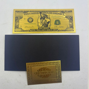 Collection de billets de banque en feuille d'or personnalisés de la <span class=keywords><strong>Statue</strong></span> de la Liberté des États-Unis avec enveloppe et certificat - Product Image 1