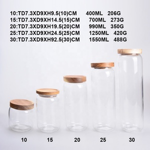جرة تخزين قهوة زجاجية SCIEC من الزجاج مع غطاء من الخيزران طقم علب مطبخ - Product Image 3