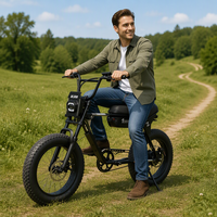 Moped électrique 48V, moteur arrière sans balais 200-350W, batterie au lithium, cadre en acier, vélo de rue pour adultes, conduite tout-terrain