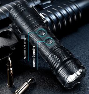 Outdoor Waterproof <b>Flashlight</b> Double Arc Lighter, Strong Light Lighting, Windproof Double Arc Cigarette Lighter, Travel Tools - Product Image 3